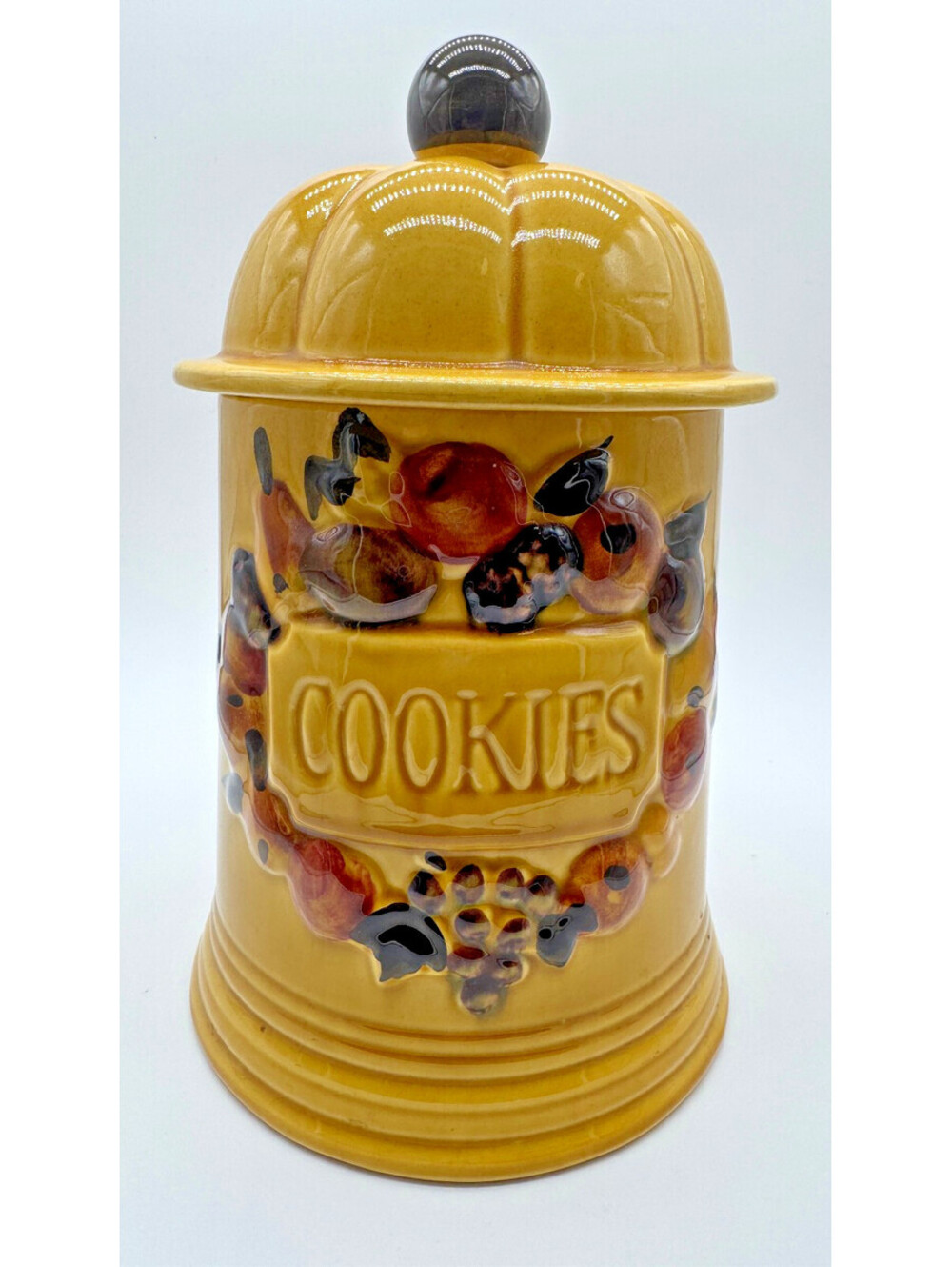 Vintage 1967 Los Angeles Potteries #13 Autumn Harvest Ceramic Cookie Jar
